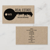 Schlüsselstadt-Skyline Kraftpapier Visitenkarte (Vorne/Hinten)