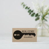 Schlüsselstadt-Skyline Kraftpapier Visitenkarte (Stehend Vorderseite)