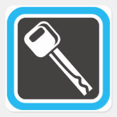 Schlüsselsymbol Quadratischer Aufkleber (Vorderseite)