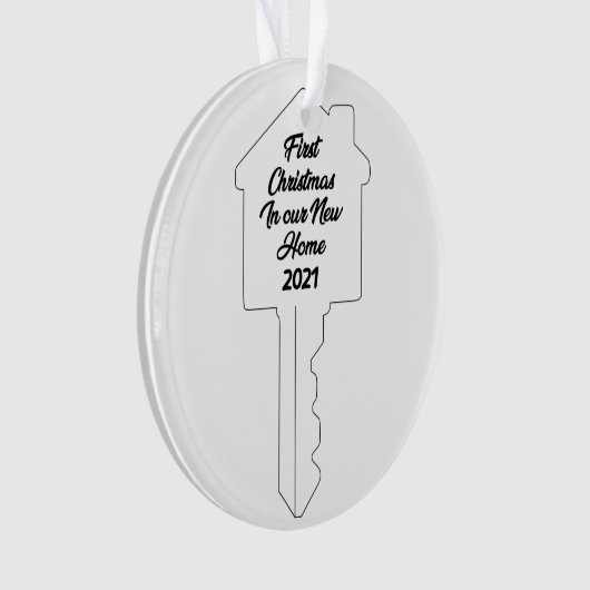 Schlüsselthema Erste Weihnachten auf New Zuhause O Ornament (Vorderseite)