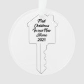 Schlüsselthema Erste Weihnachten auf New Zuhause O Ornament (Vorderseite)