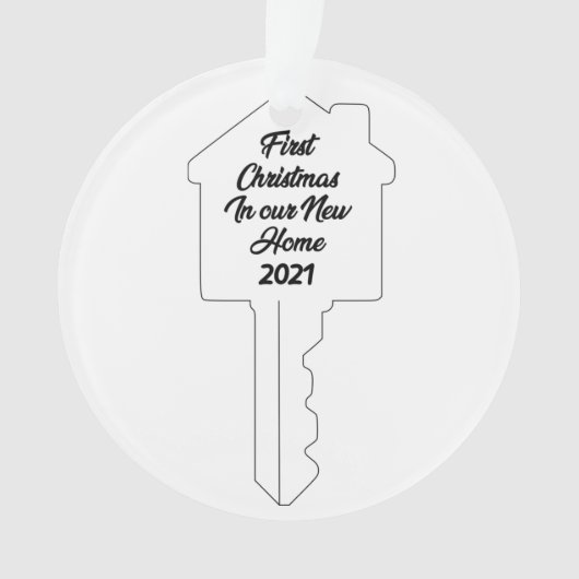 Schlüsselthema Erste Weihnachten auf New Zuhause O Ornament (Vorderseite)
