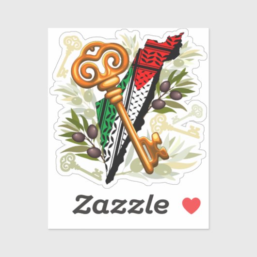 Schlüsselzeichen des Rückkehrrechts Palästinas Aufkleber (Blatt)