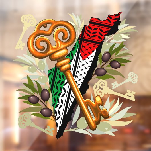 Schlüsselzeichen des Rückkehrrechts Palästinas Fensteraufkleber (Blatt 2)