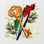 Schlüsselzeichen des Rückkehrrechts Palästinas Fensteraufkleber (Blatt)