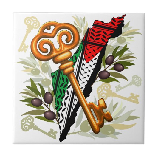 Schlüsselzeichen des Rückkehrrechts Palästinas Fliese (Vorderseite)