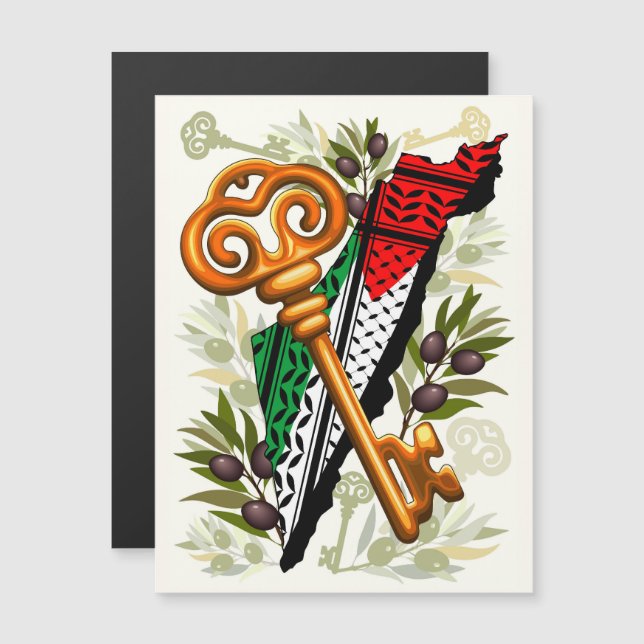 Schlüsselzeichen des Rückkehrrechts Palästinas Magnetkarte (Vorne/Hinten)