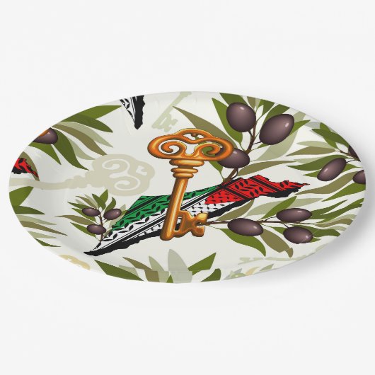 Schlüsselzeichen des Rückkehrrechts Palästinas Pappteller (Schrägansicht)