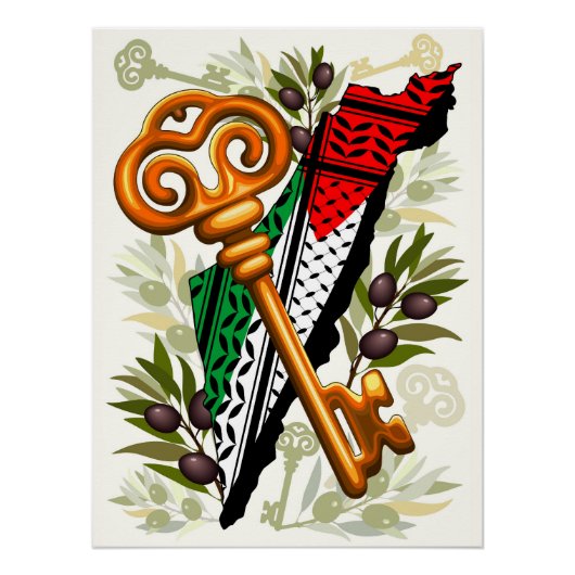 Schlüsselzeichen des Rückkehrrechts Palästinas Poster (Vorderseite)