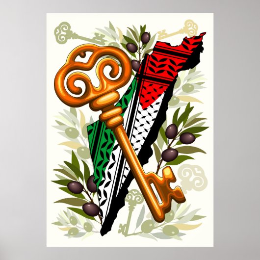 Schlüsselzeichen des Rückkehrrechts Palästinas Poster (Vorne)