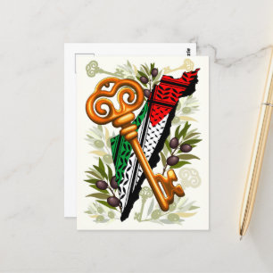 Schlüsselzeichen des Rückkehrrechts Palästinas Postkarte