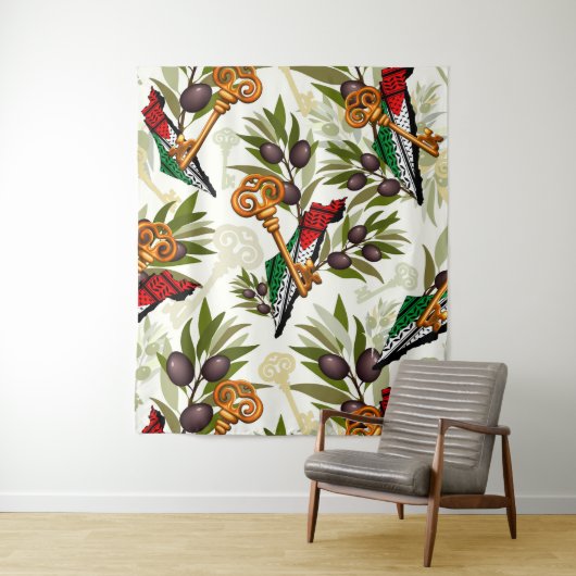 Schlüsselzeichen des Rückkehrrechts Palästinas Wandteppich (Beispiel)