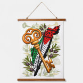 Schlüsselzeichen des Rückkehrrechts Palästinas Wandteppich Mit Holzrahmen (Vorderseite)