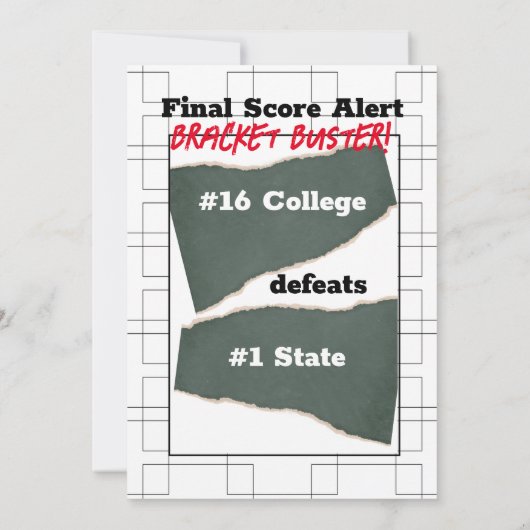Schlussscore-Warnung für Bracket Tourenfeld Einladung (Rückseite)