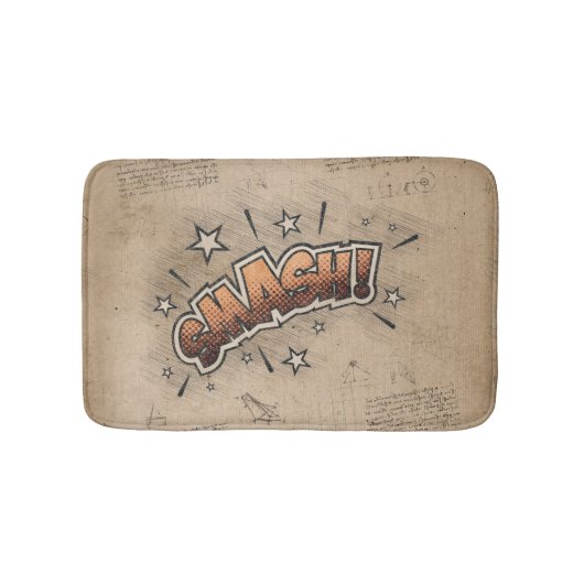 SCHMACH! Vintages Comic Buch Steampunk Pop Kunst Badematte (Vorderseite)