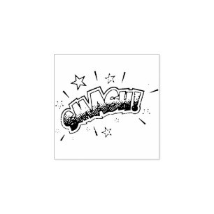 SCHMACH! Vintages Comic Buch Steampunk Pop Kunst Gummistempel