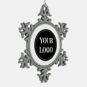 Schmal, modern, poliert und anpassbar schneeflocken Zinn-Ornament (Links)