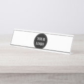 Schmal, modern, poliert und anpassbar schreibtischnamensplakette (Vorderseite )