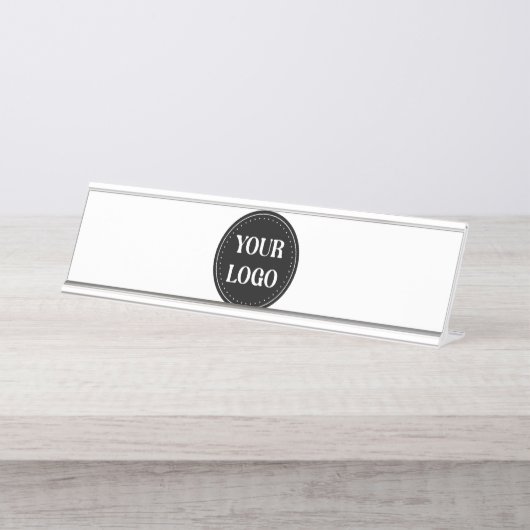 Schmal, modern, poliert und anpassbar schreibtischnamensplakette (Vorderseite )