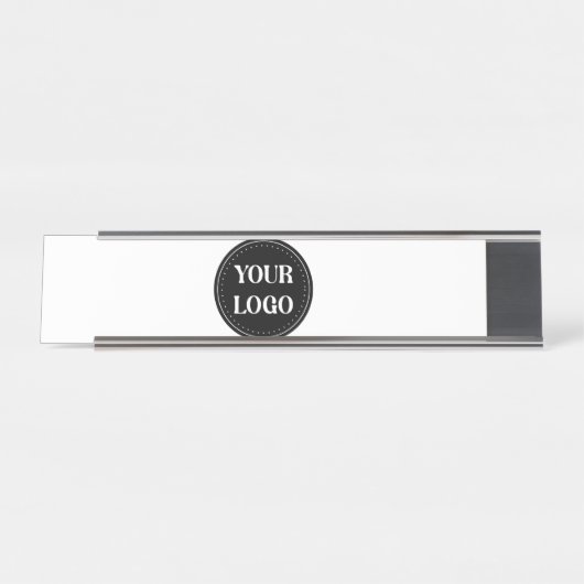 Schmal, modern, poliert und anpassbar schreibtischnamensplakette (Vorderseite )