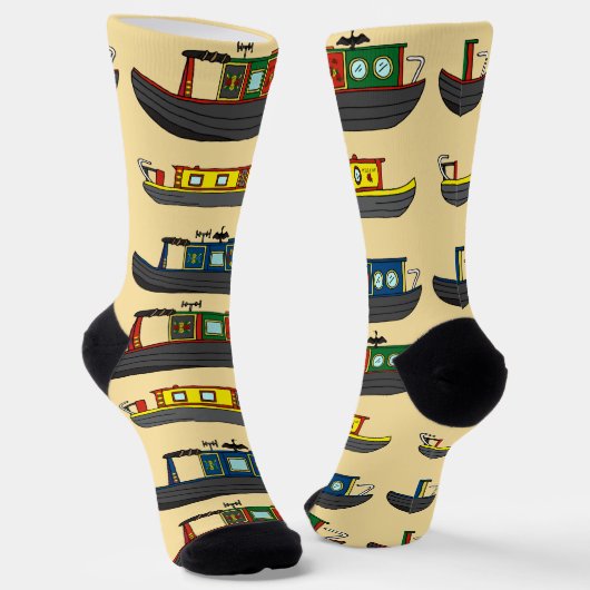 Schmalboot-Besitzer mit gemustertem Kanalboot Socken (Gewinkelt)