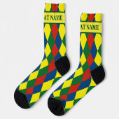 Schmalboot-Boot-Name Harlequin-Diamant-Muster Socken (Linkes Detail)