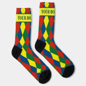 Schmalboot-Boot-Name Harlequin-Diamant-Muster Socken (Rechts)