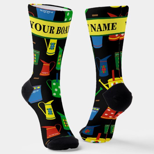 Schmalboot-Eimer und -Urnen gemustert Socken (Gewinkelt)