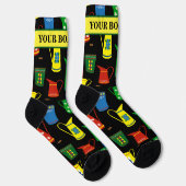 Schmalboot-Eimer und -Urnen gemustert Socken (Rechts)