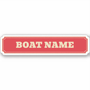 Schmalboot-Kanalboot-Frachter-Name Rot Personalisi Aufkleber