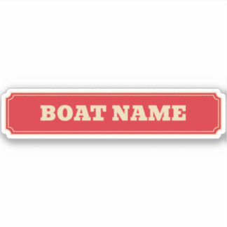 Schmalboot-Kanalboot-Frachter-Name Rot Personalisi Aufkleber