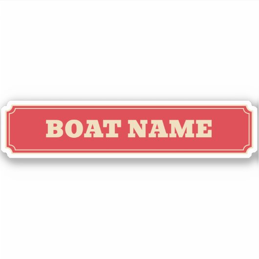 Schmalboot-Kanalboot-Frachter-Name Rot Personalisi Aufkleber (Vorderseite)