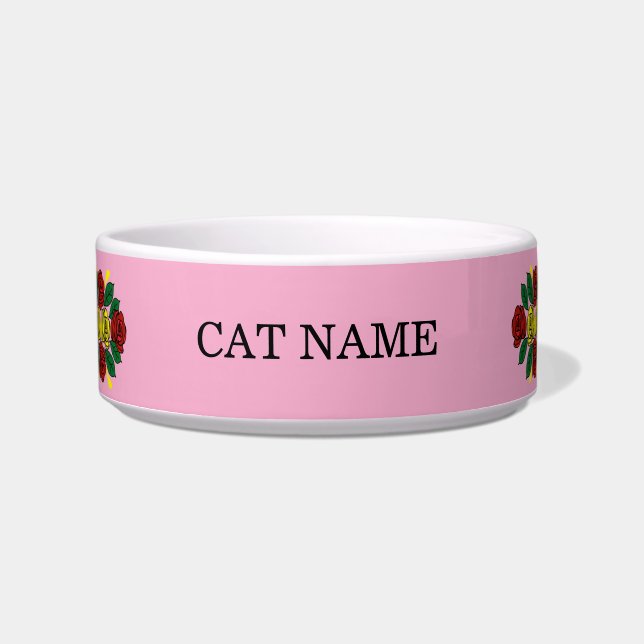 Schmalboot Kanalboot Rosen Katze Napf (Vorderseite)