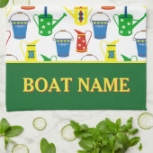 Schmalboot-Muster-Kanalboot-Name Geschirrtuch (Gefaltet)