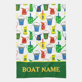 Schmalboot-Muster-Kanalboot-Name Geschirrtuch
