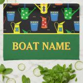 Schmalboot Muster-Schifffahrtskanal-Name Geschirrtuch (Gefaltet)