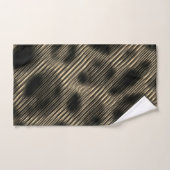 Schmale beige Streifen und seltsame dunkle Kreise Badhandtuch Set (Handtuch)