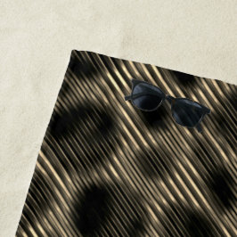 Schmale beige Streifen und seltsame dunkle Kreise Strandtuch