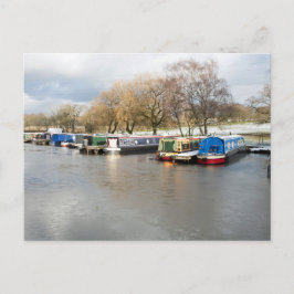Schmale Boote Winter Higher Poynton Postkarte
