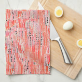 Schmale Lachs- und Pfirsichmosaikwirkung Geschirrtuch (Viertel Falte)
