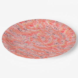 Schmale Lachs- und Pfirsichmosaikwirkung Pappteller