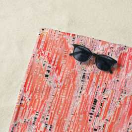 Schmale Lachs- und Pfirsichmosaikwirkung Strandtuch