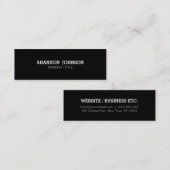 Schmale MiniSchwarzweiss-Visitenkarte Mini Visitenkarte (Vorne/Hinten)