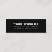 Schmale MiniSchwarzweiss-Visitenkarte Mini Visitenkarte (Rückseite)