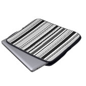 Schmale schwarze, graue, weiße Streifen Laptopschutzhülle (Vorne Knopf)