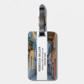 Schmale Stadtstraße, Italien Gepäckanhänger (Rückseite vertikal)
