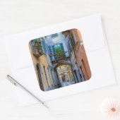 Schmale Stadtstraße, Italien Quadratischer Aufkleber (Umschlag)