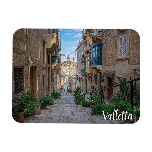 Schmale Steine Straße in Malta Magnet (Horizontal)