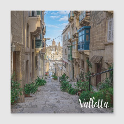 Schmale Steine Straße in Malta Magnetkarte (Vorderseite)
