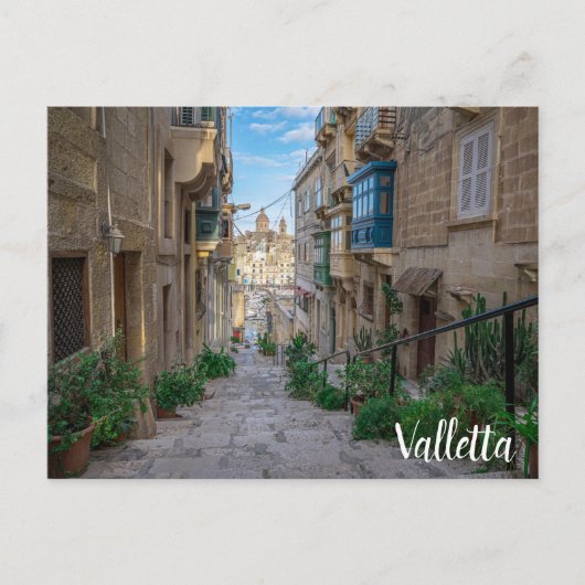 Schmale Steine Straße in Malta Postkarte (Vorderseite)